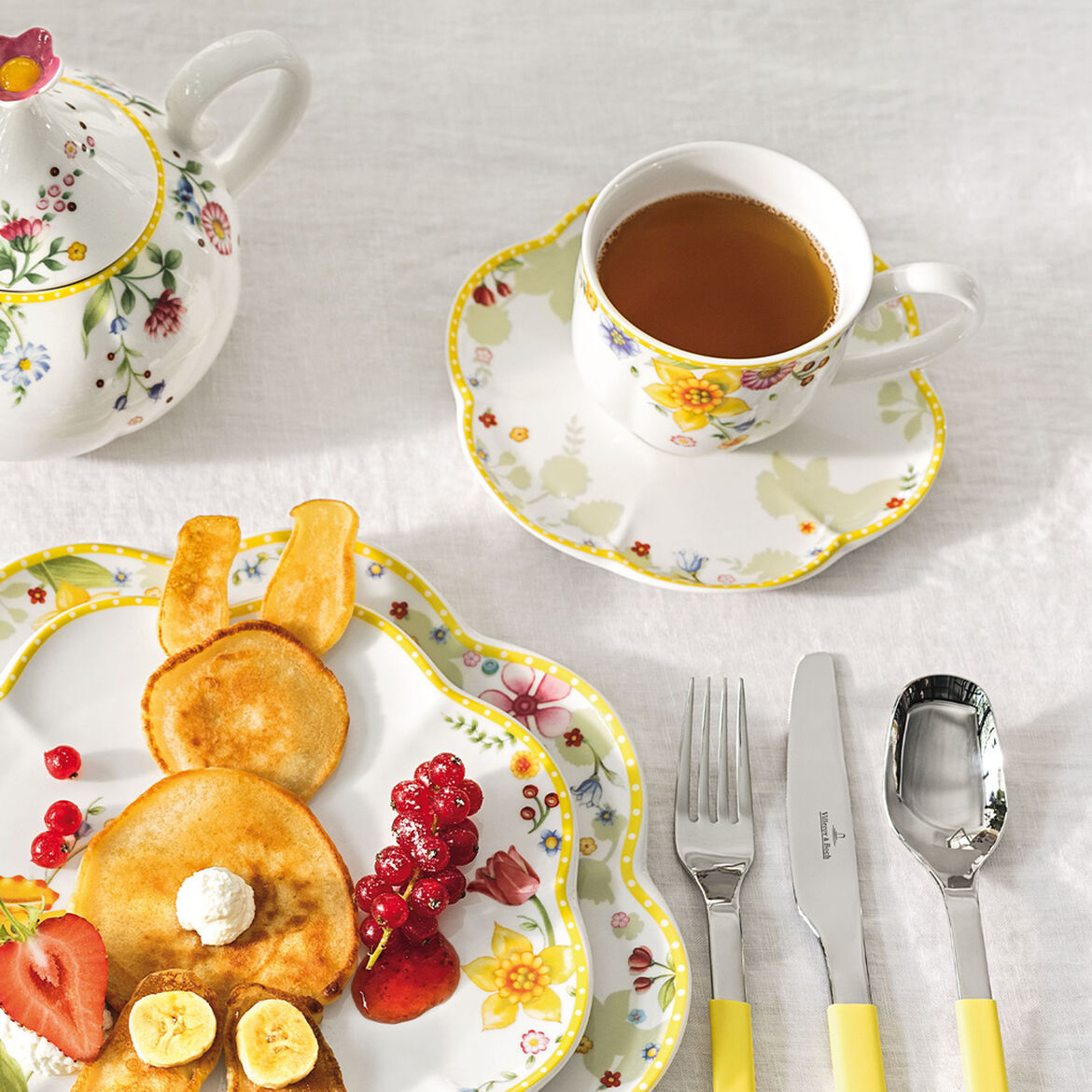 VILLEROY & BOCH Spring Awakening Tazza da Caffè 230ml con Piattino 15cm Tavola di Pasqua