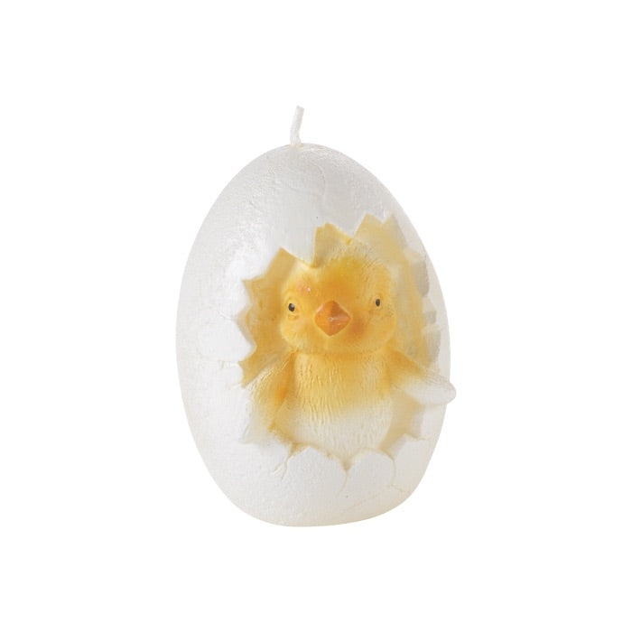 Candela uovo con pulcino Mascagni Casa in cera decorativa 9x6 cm