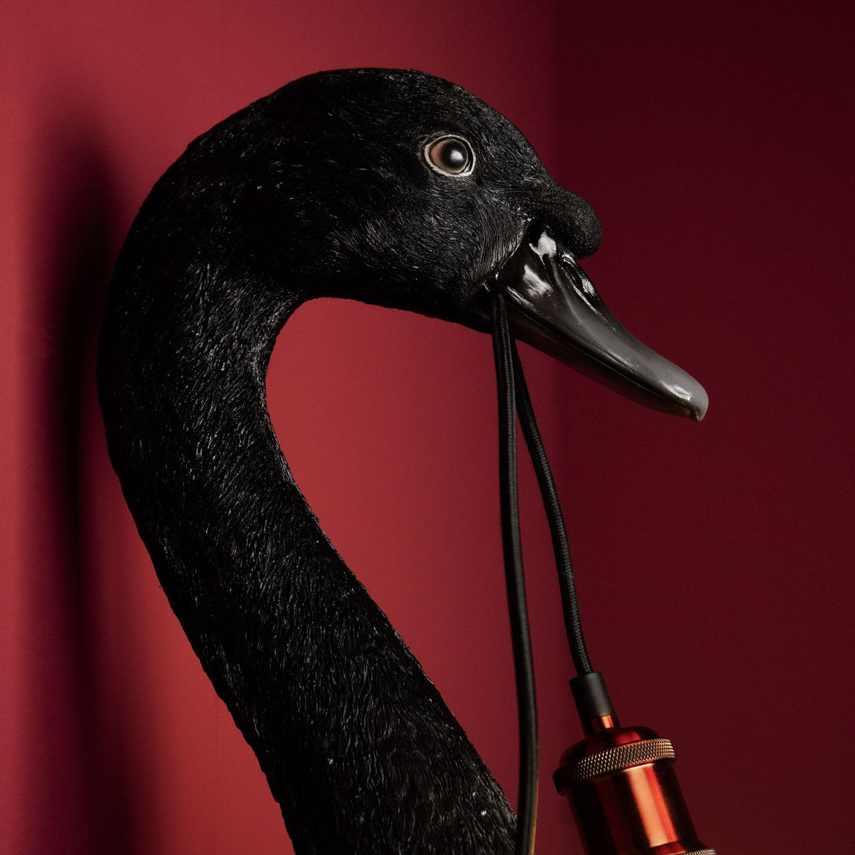 WERNS Wall Lamp Applique Petra Black Swan 23x58cm Resin