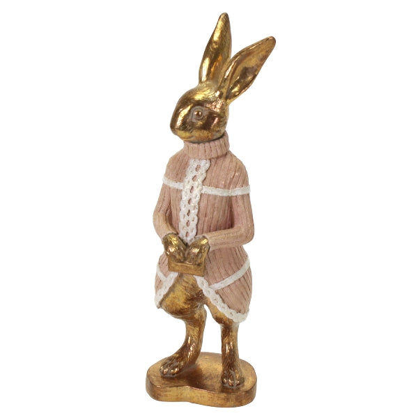 Coniglio Donna Werns in resina 33 cm decorazione pasquale