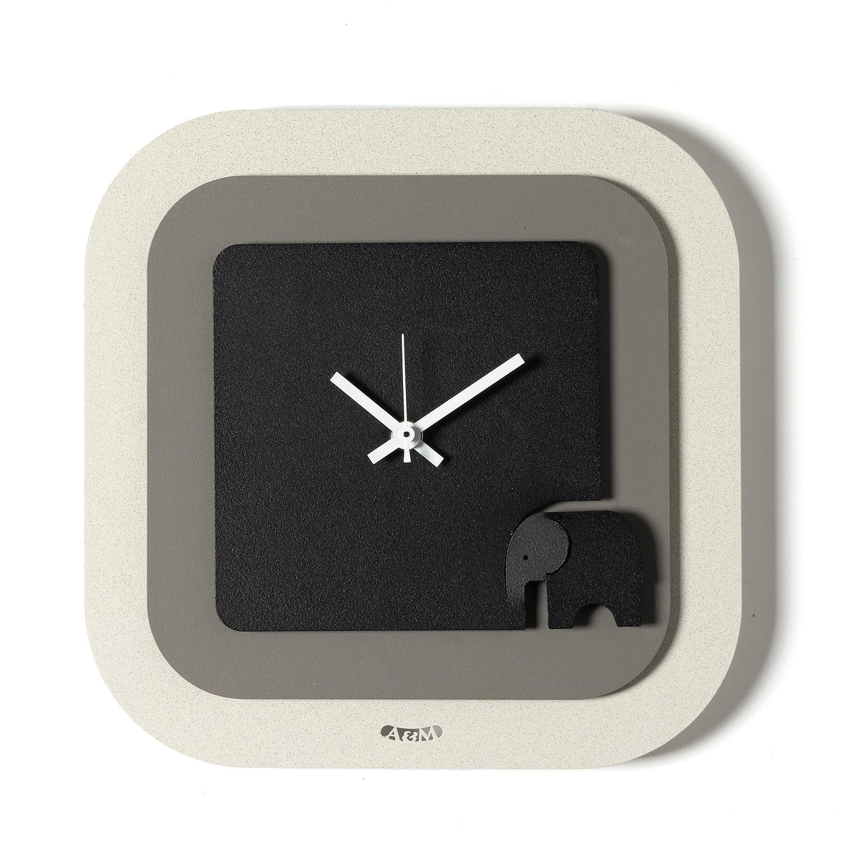 Orologio da parete Tino Arti & Mestieri in ferro avorio fango nero 24x24 cm