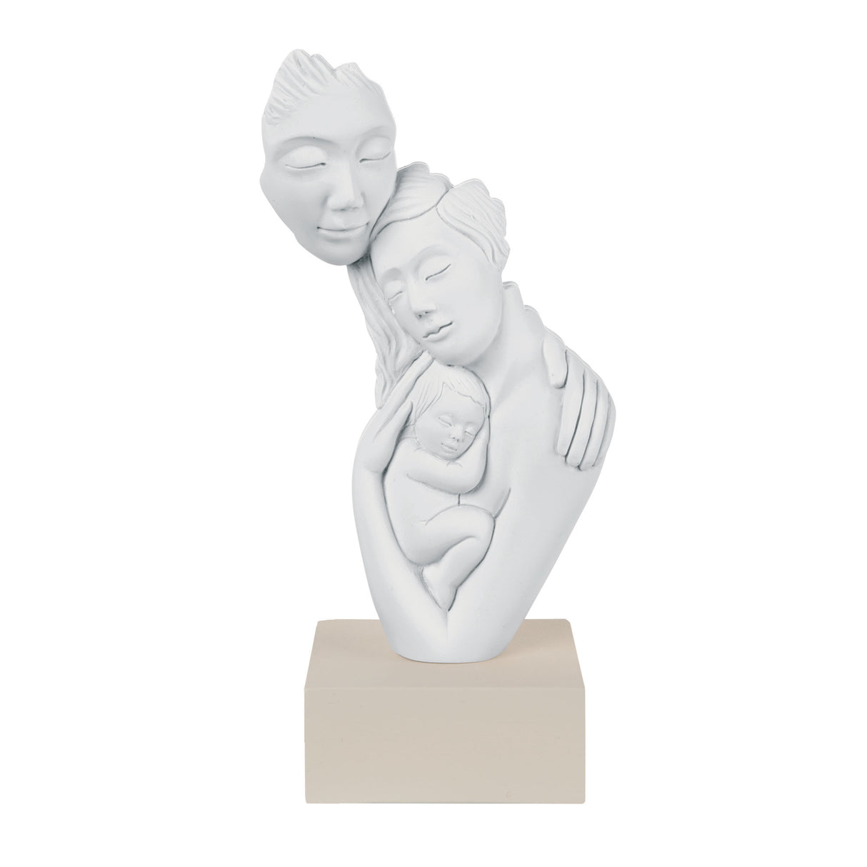 Scultura Famiglia Nascita Bongelli Preziosi in marmorino 27 cm