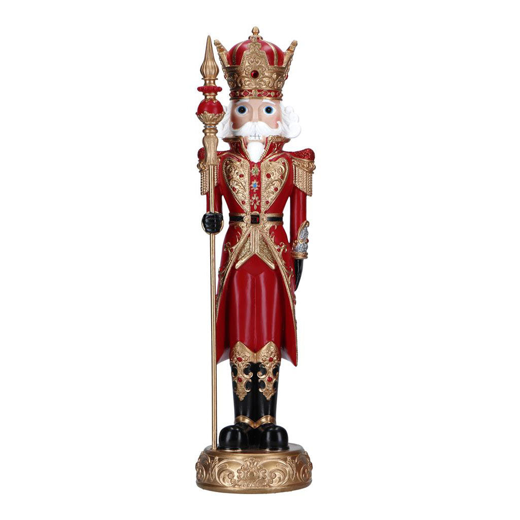 Schiaccianoci natalizio Timstor in poliresina rossa 35,5 cm