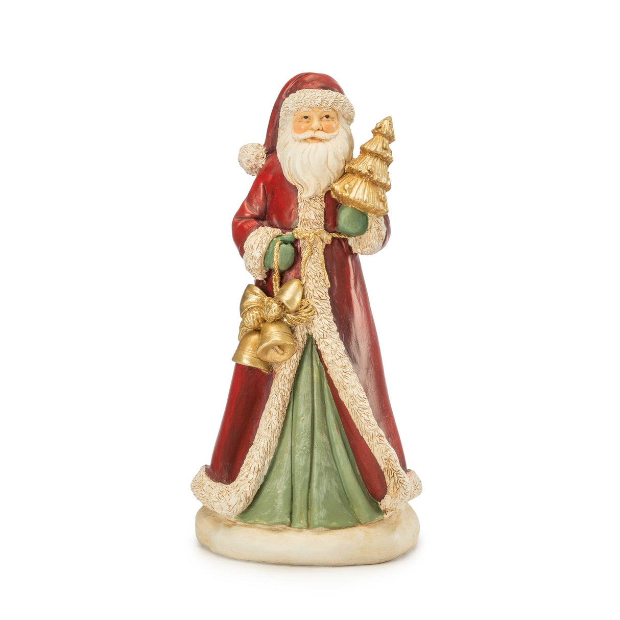 Babbo Natale con campanelle Noel in resina dipinta a mano 21 cm