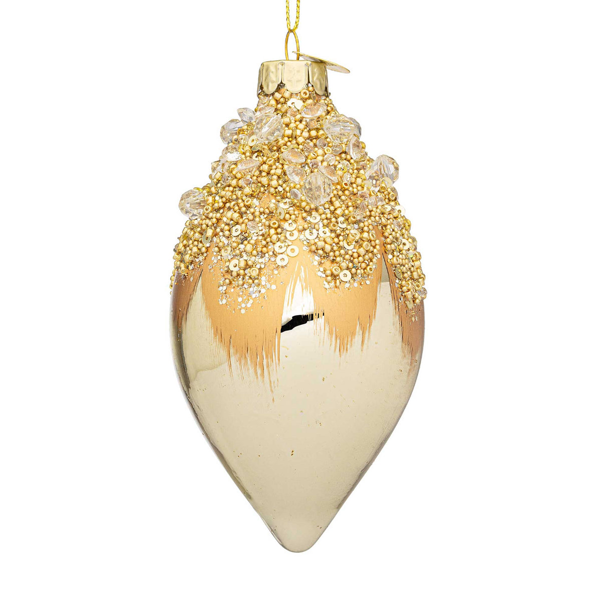 Addobbo Natale calice champagne Bizzotto in vetro scintillante 13 cm