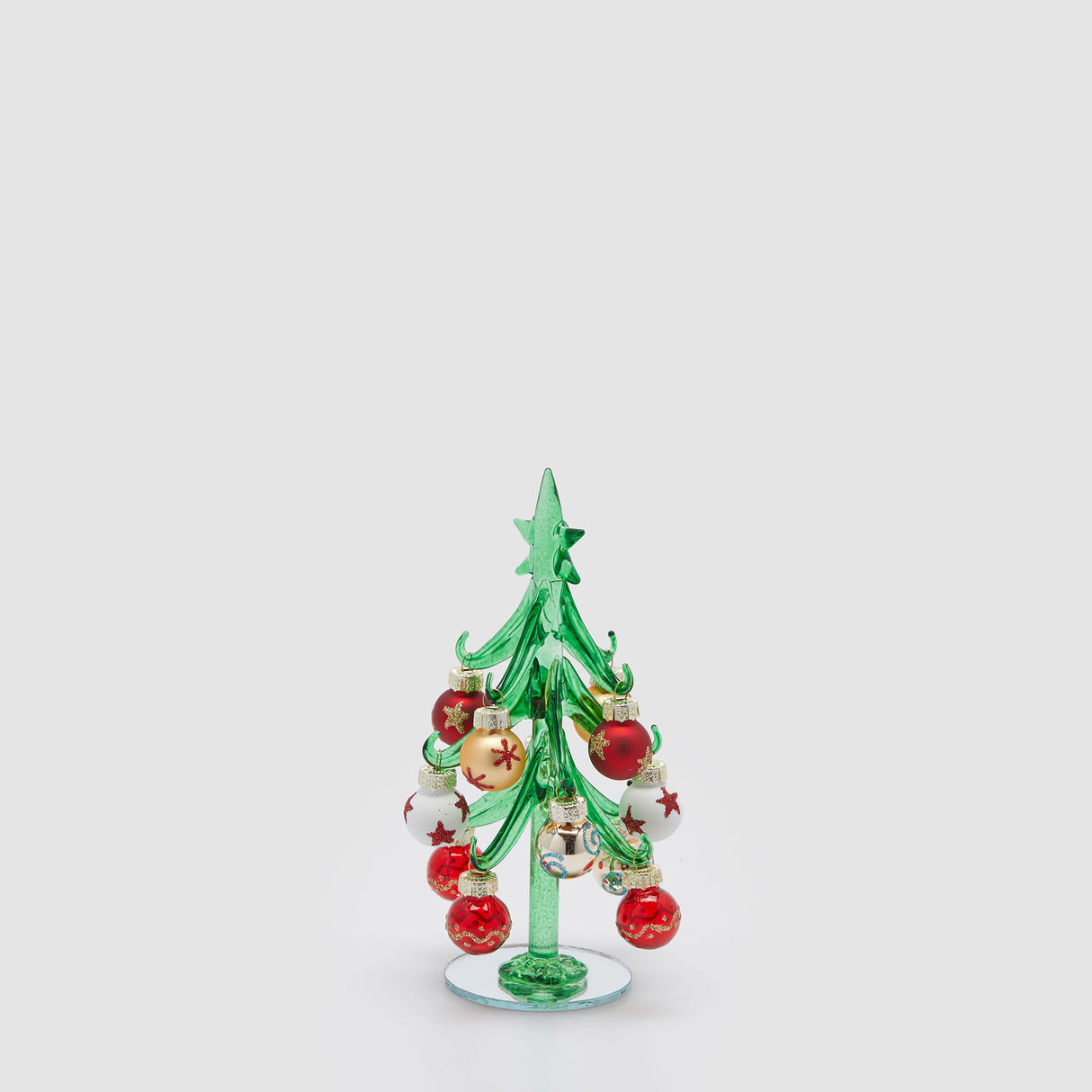 Pino decorato EDG in vetro soffiato 16x7,5 cm decorazione natalizia