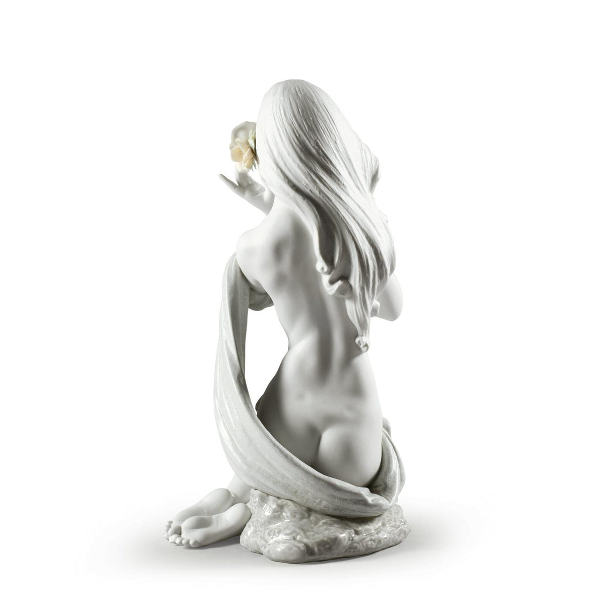 Scultura Donna Candida Luce della Luna Lladrò in porcellana bianca 48x25cm