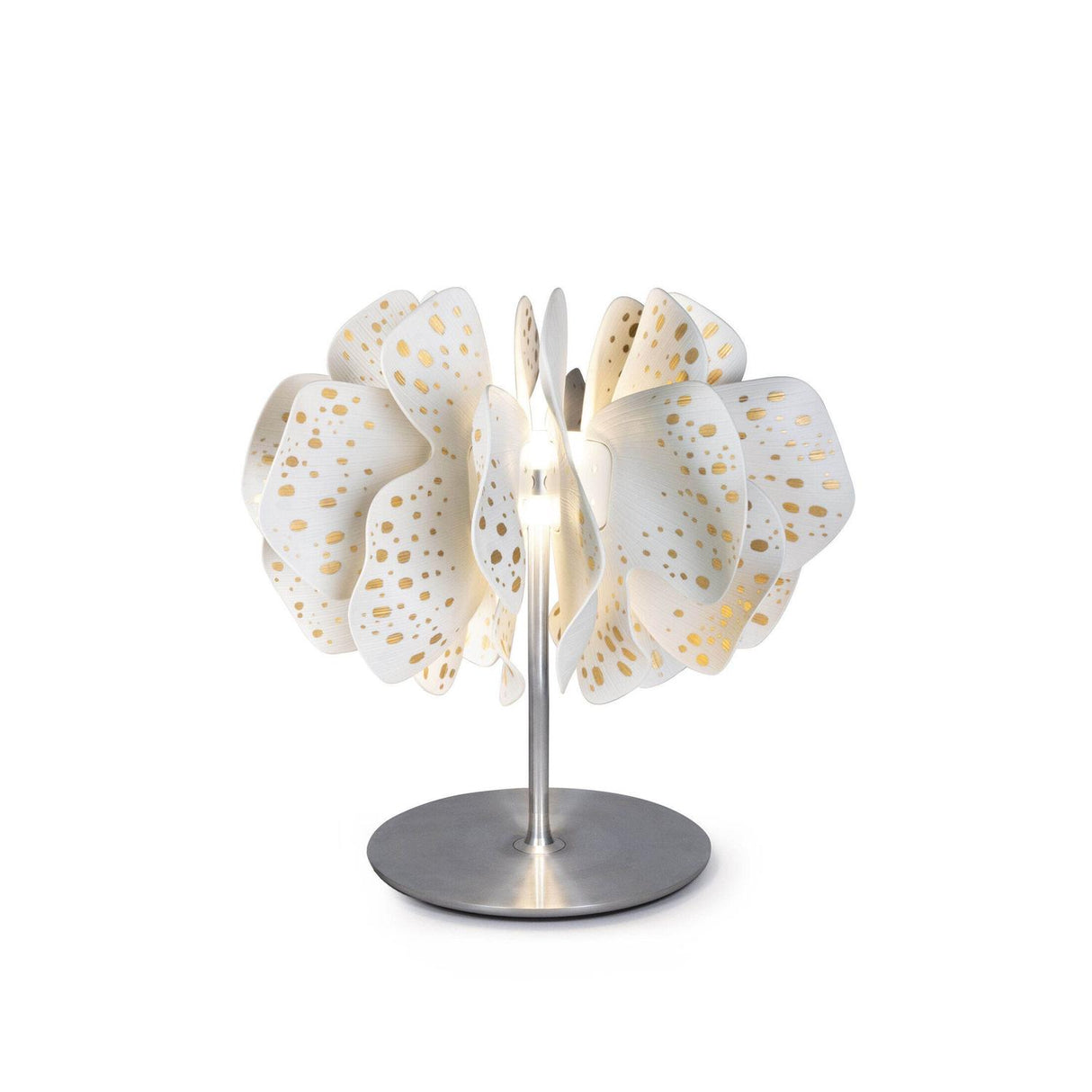 Lampada da tavolo Nightbloom Lladrò in porcellana bianca e dettagli oro