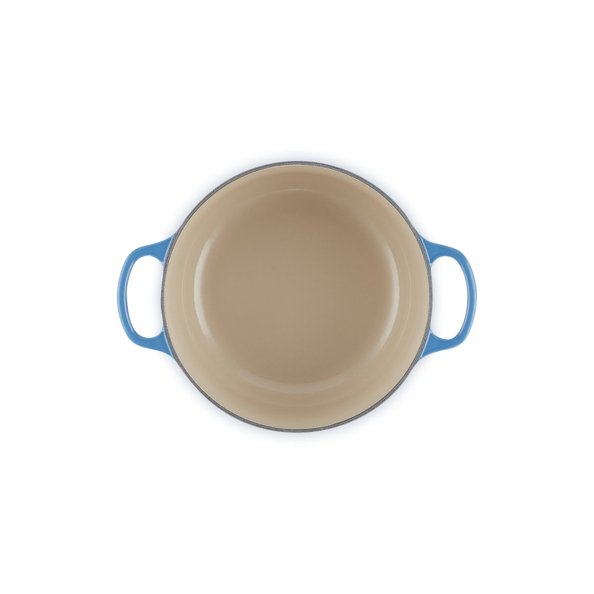 LE CREUSET Cocotte Rotonda Evolution 20cm Azure Blu Ghisa Vetrificata