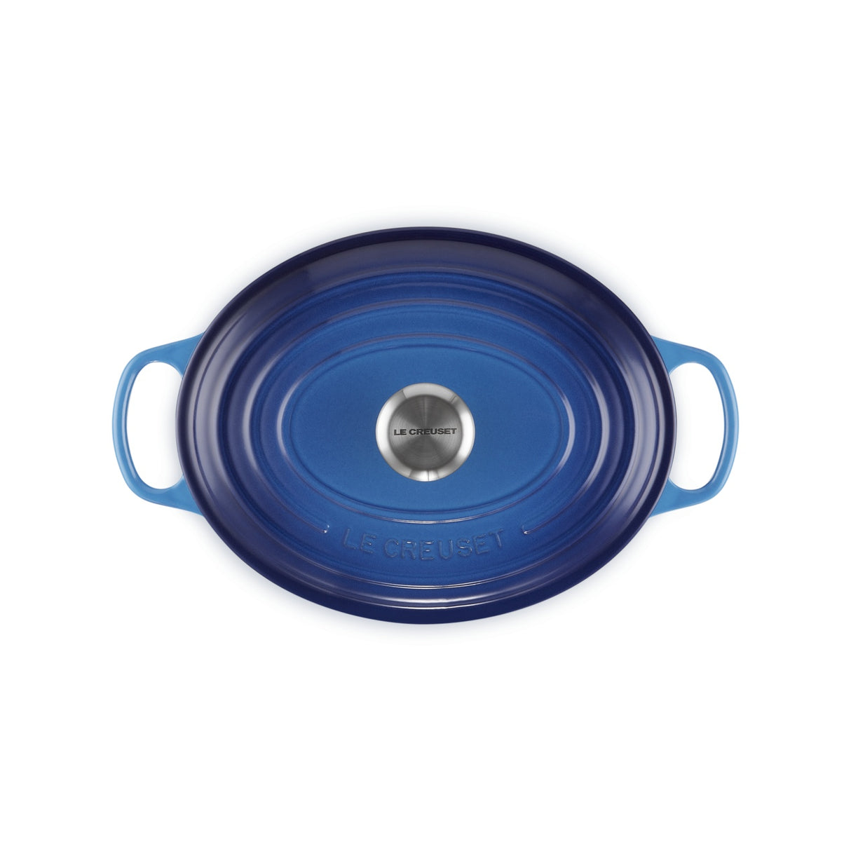 LE CREUSET Oval Cocotte Evolution 29cm Azure Blue Vitrified Cast Iron