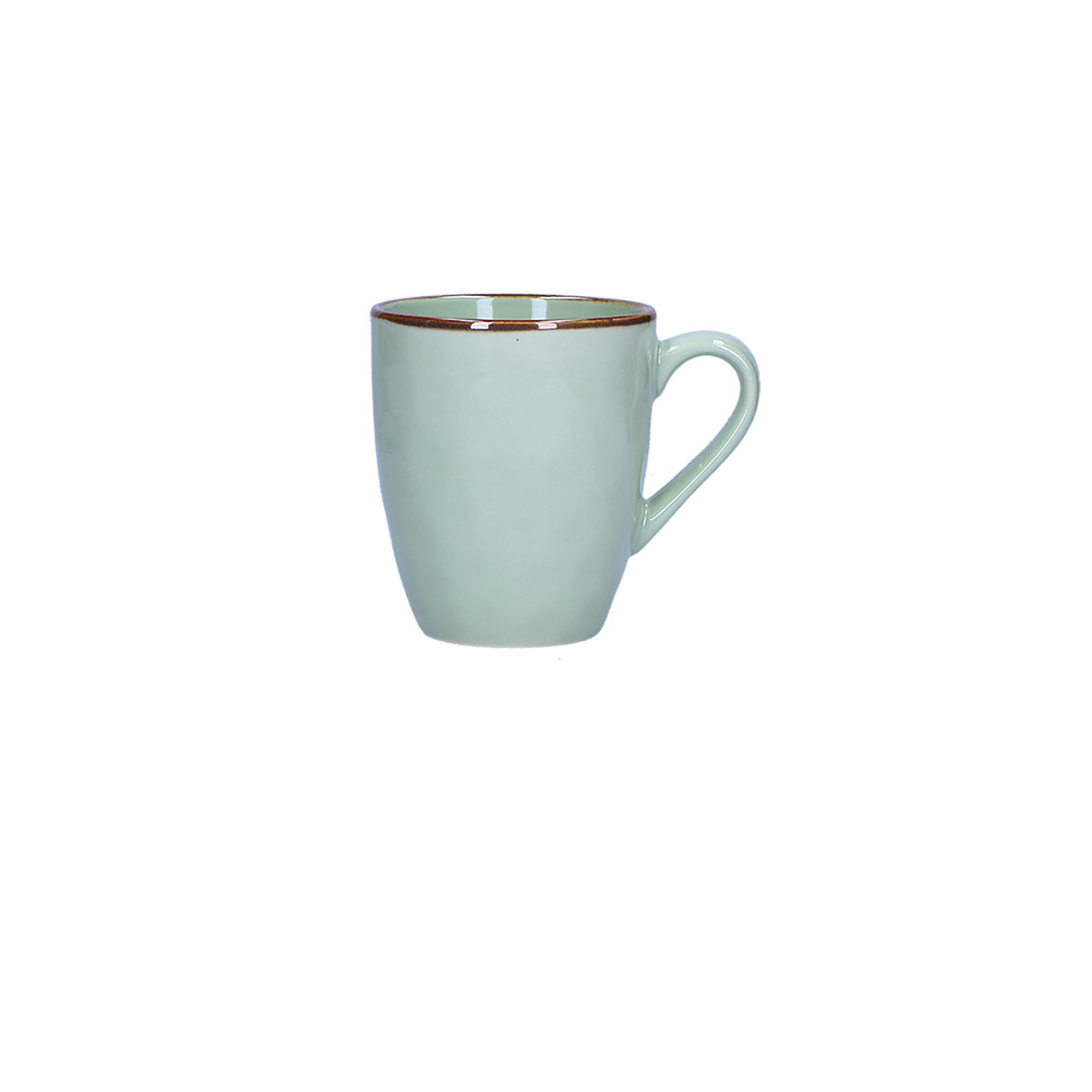 Tazza mug Concerto Rose & Tulipani in stoneware verde con bordo dorato