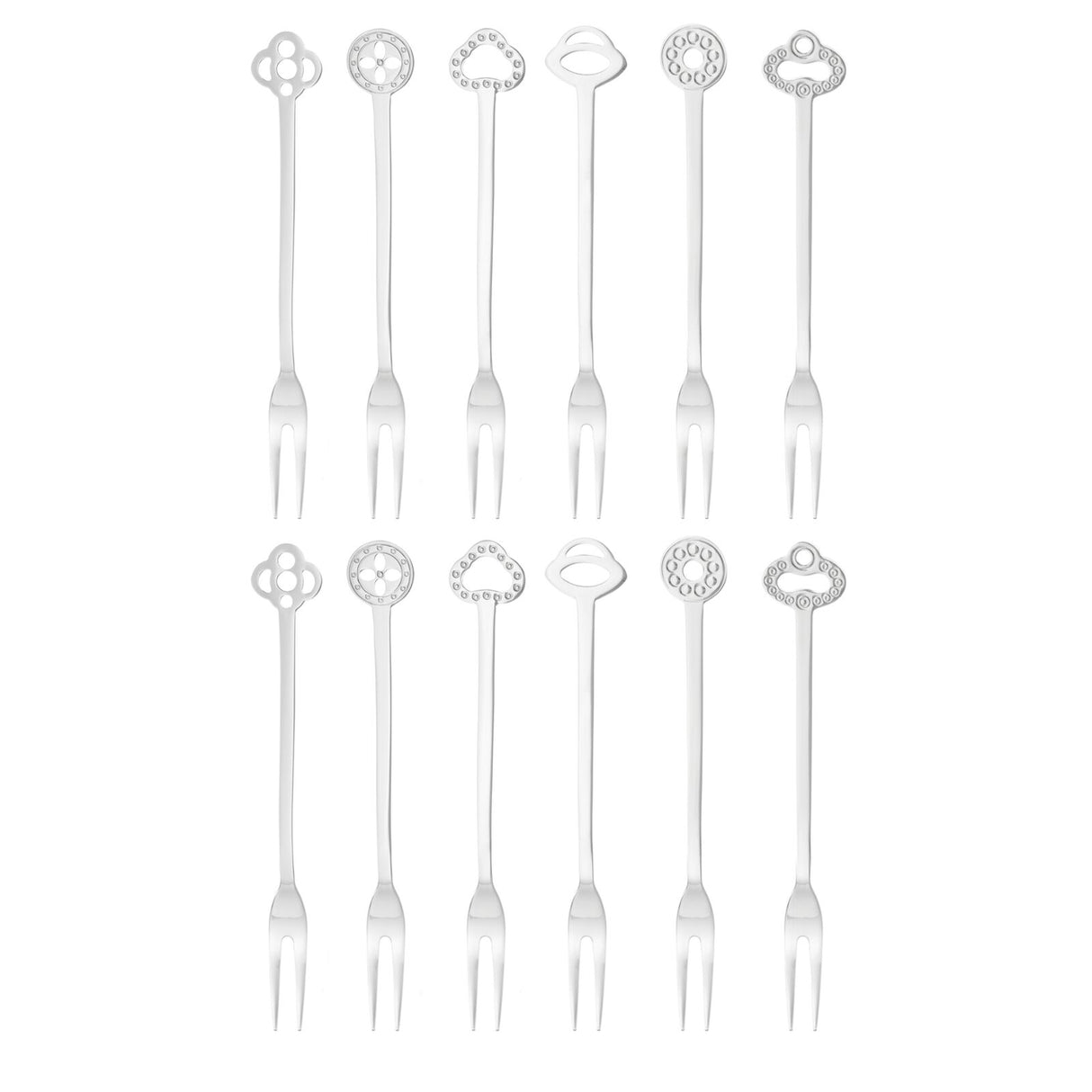 Set 12 forchette dessert Sambonet acciaio inox decoro moresco