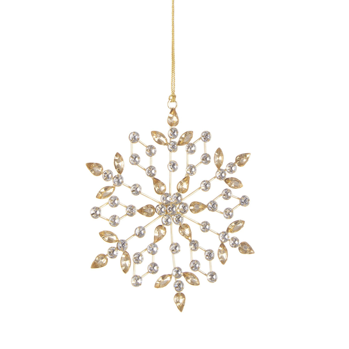 Pendaglio fiocco di neve Bizzotto in metallo color oro 15 cm