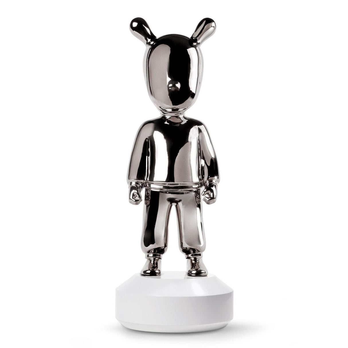 Scultura The Guest Silver Lladrò in porcellana finitura argento 52x19 cm