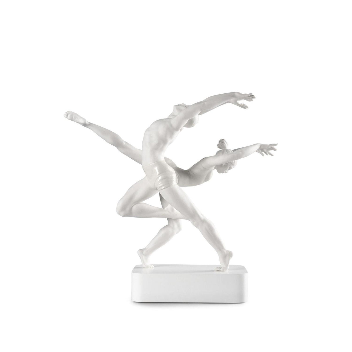 Scultura Ballerini Lladrò in porcellana bianca opaca e lucida 45x49 cm
