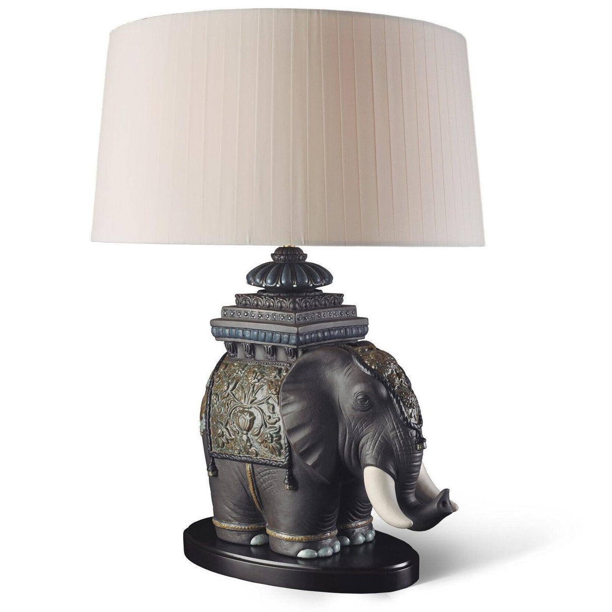 Lampada da tavolo Elefante di Siam Lladrò in porcellana 70x50 cm