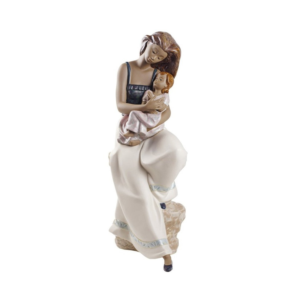 NAO Statua Statuina Mamma con Bambina 37cm Porcellana Gres