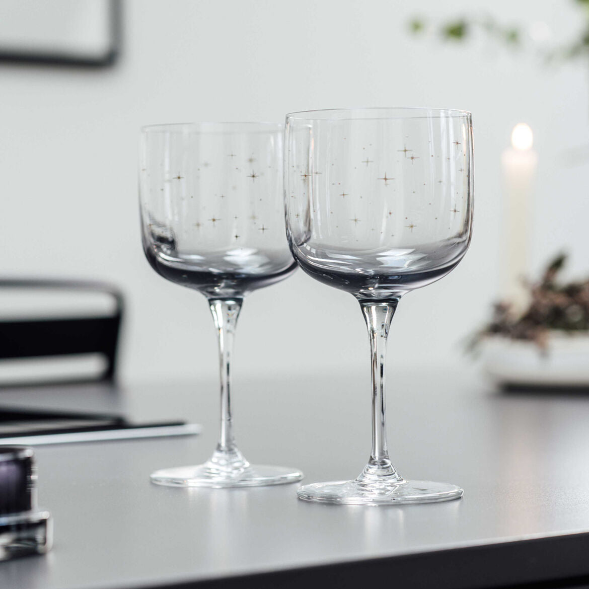 VILLEROY & BOCH Winter Glow Wine Glass Set 2 Pieces 270ml Crystal Christmas Table