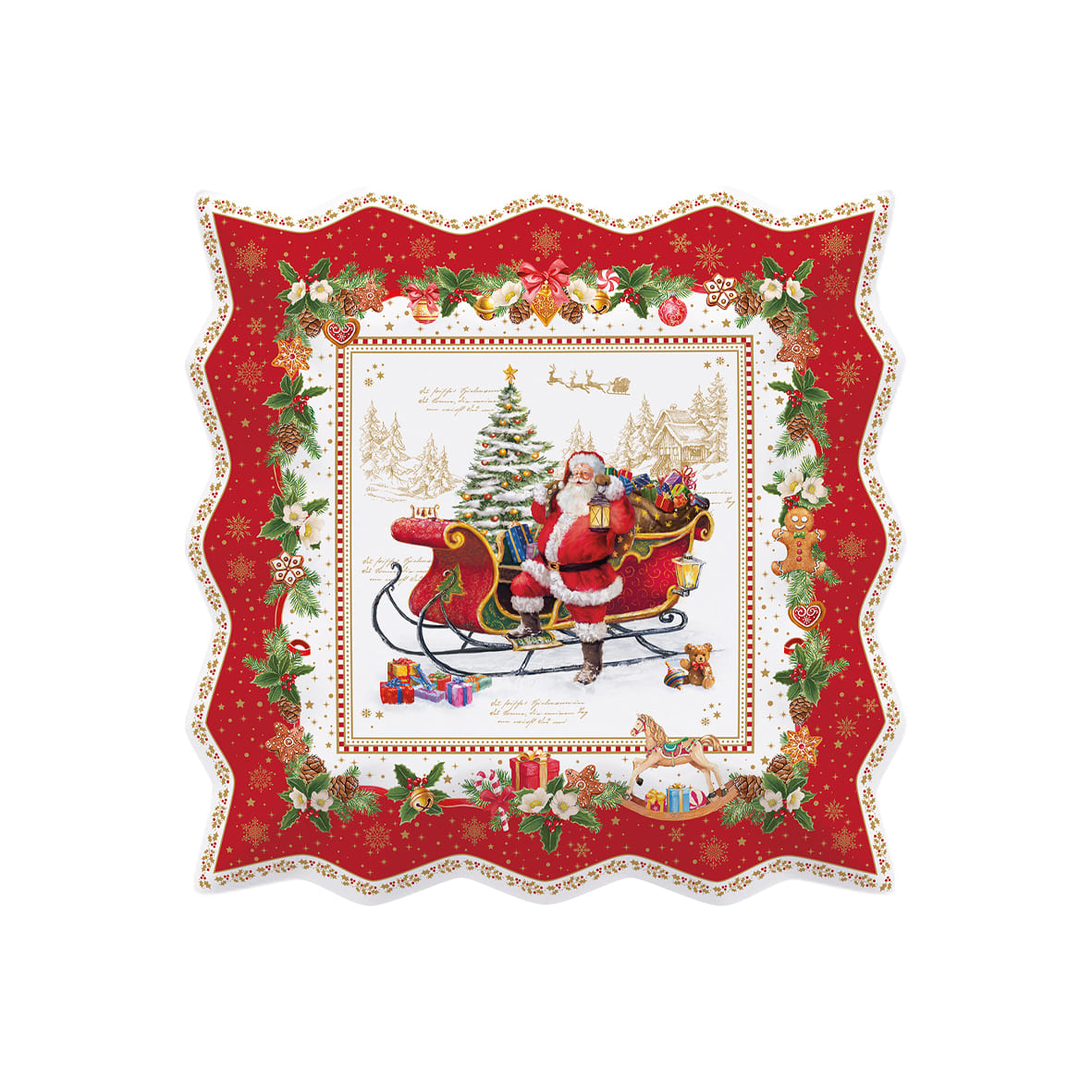 EASY LIFE Christmas Memories Serving Plate 30x30cm Porcelain Christmas Table