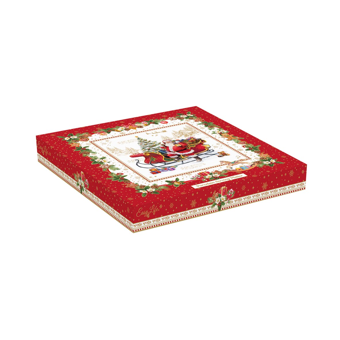 EASY LIFE Christmas Memories Serving Plate 30x30cm Porcelain Christmas Table