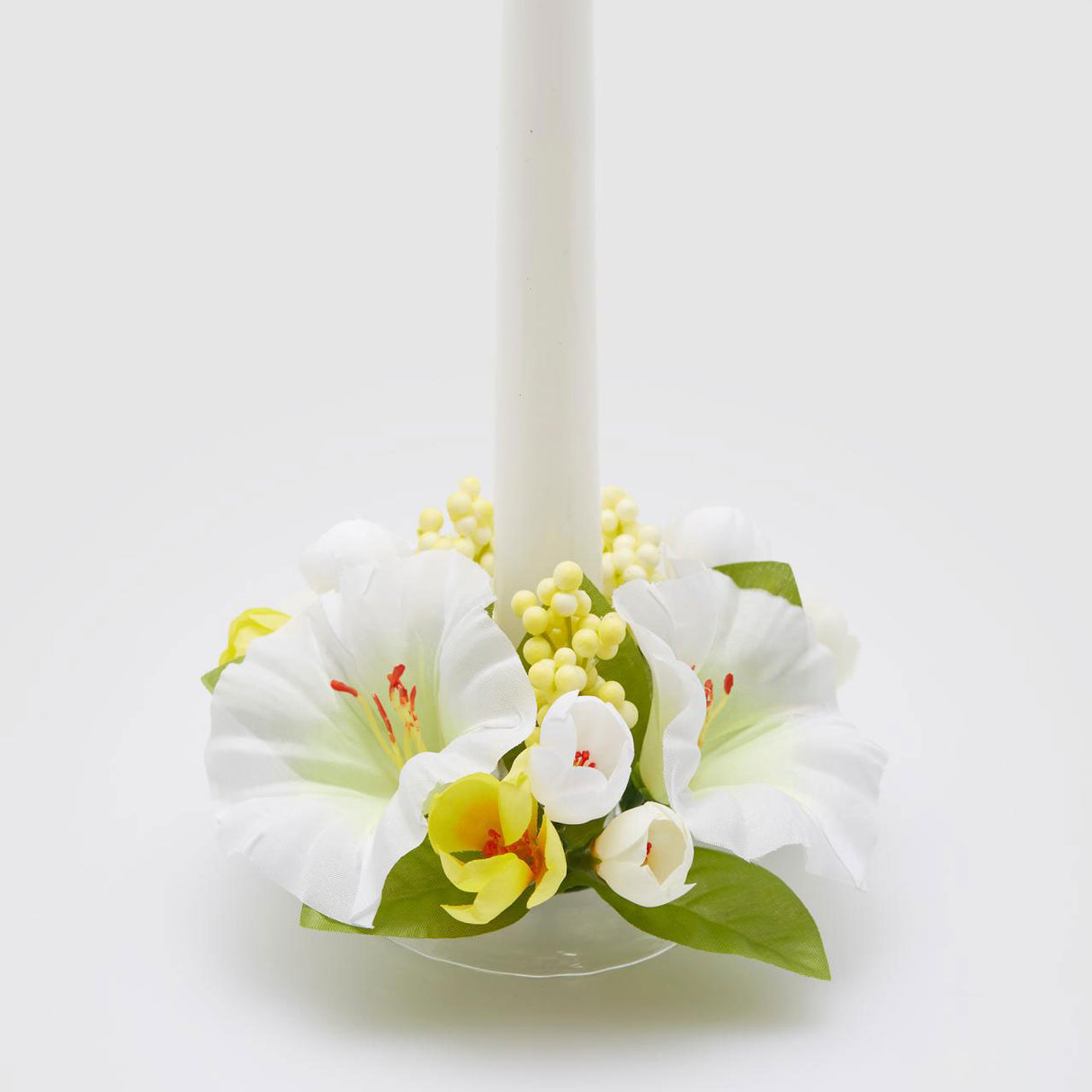 Girocandela Petunia EDG in plastica bianca diametro 16 cm