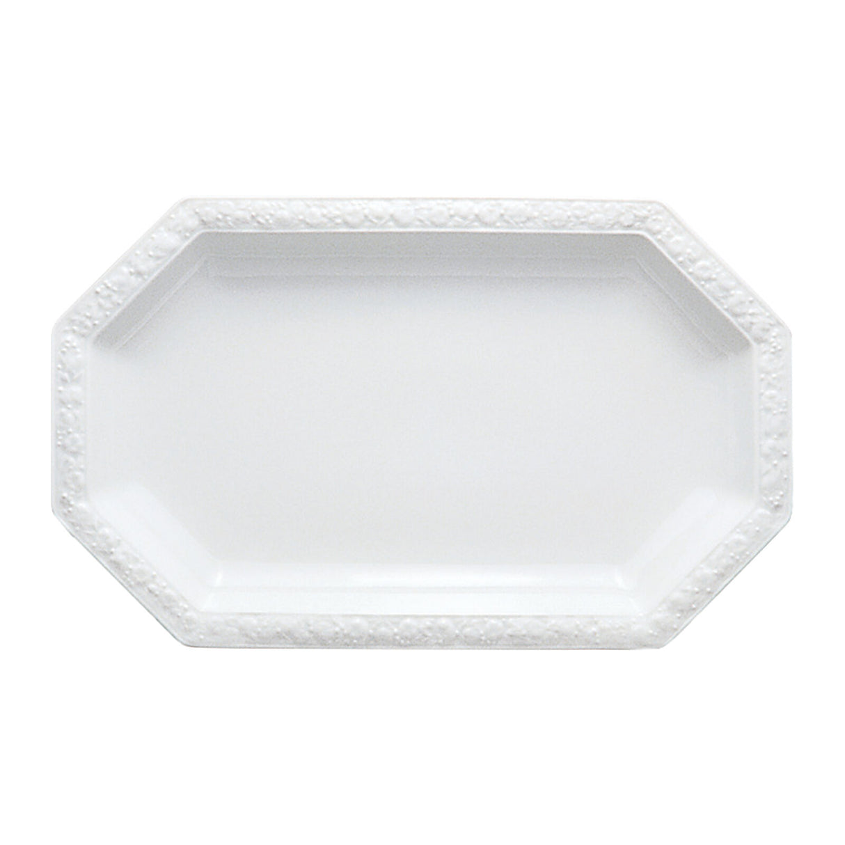 Piatto ovale Maria Rosenthal in porcellana bianca con bordo sagomato 38,5 cm
