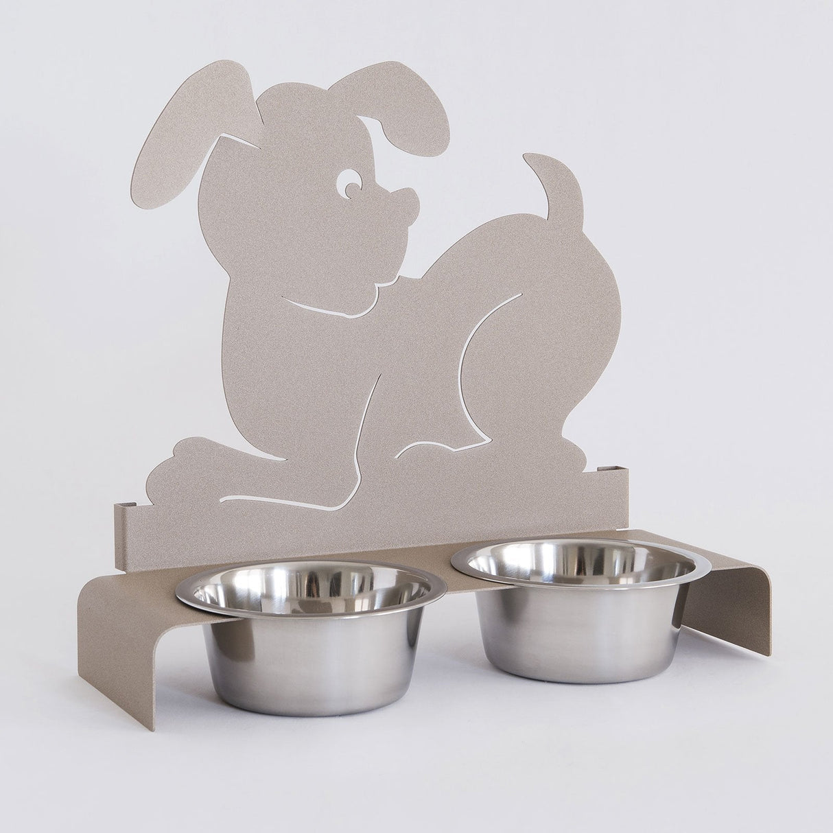Porta ciotole per cani Arti e Mestieri in metallo color beige