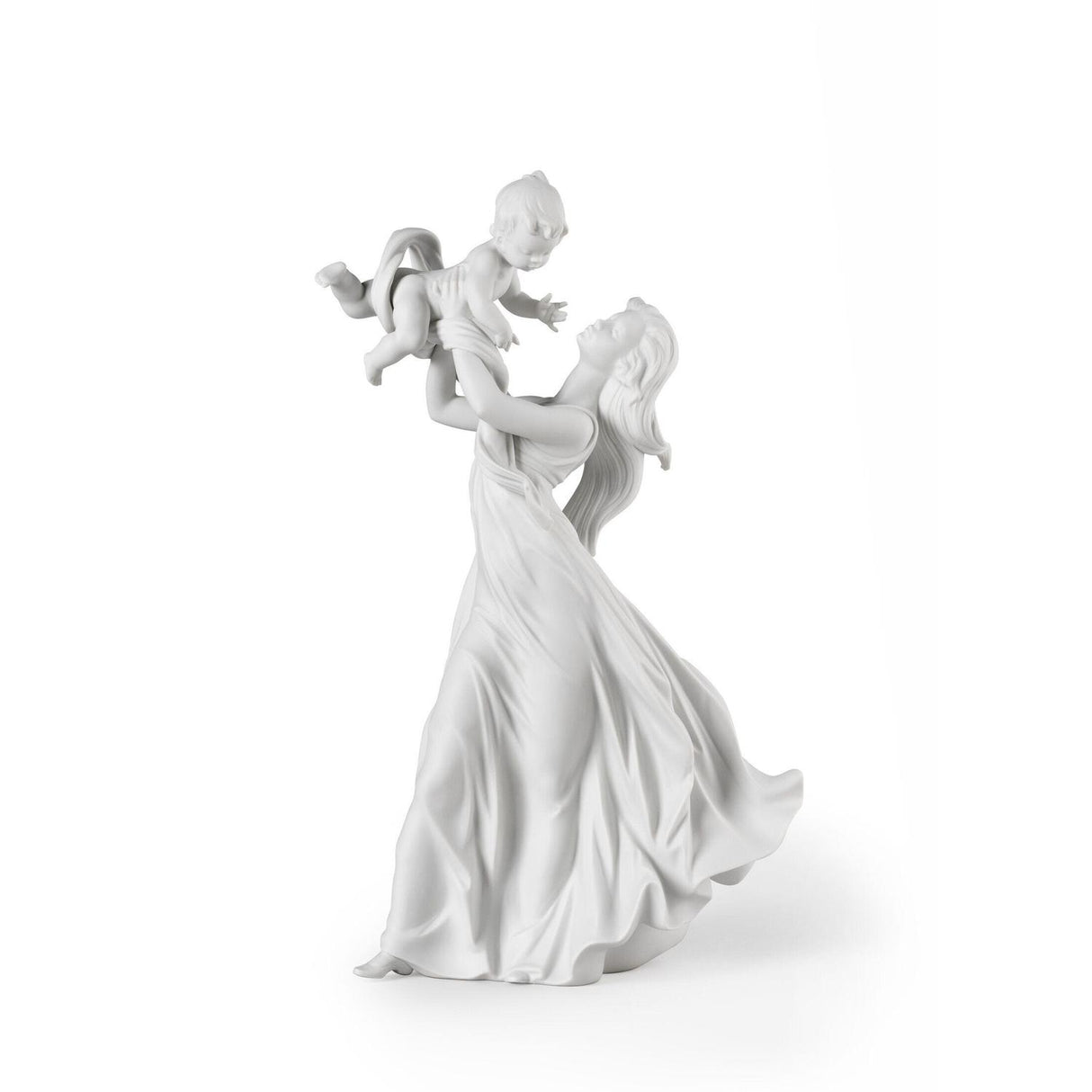 Scultura Madre Il Mio Bellissimo Bebè Lladrò porcellana bianca opaca 46x29 cm