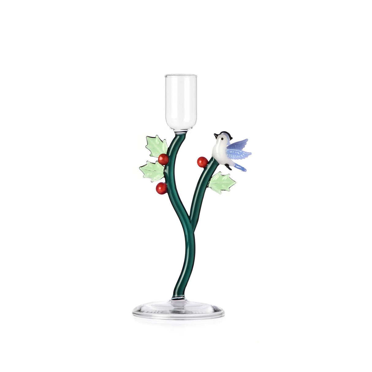 Candeliere Woodland Tales Ichendorf in vetro borosilicato con uccellino 18,5 cm