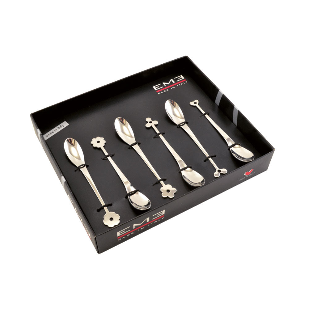 Set 6 cucchiaini Cadeau Eme in acciaio inox 18/10 finitura lucida 126 mm