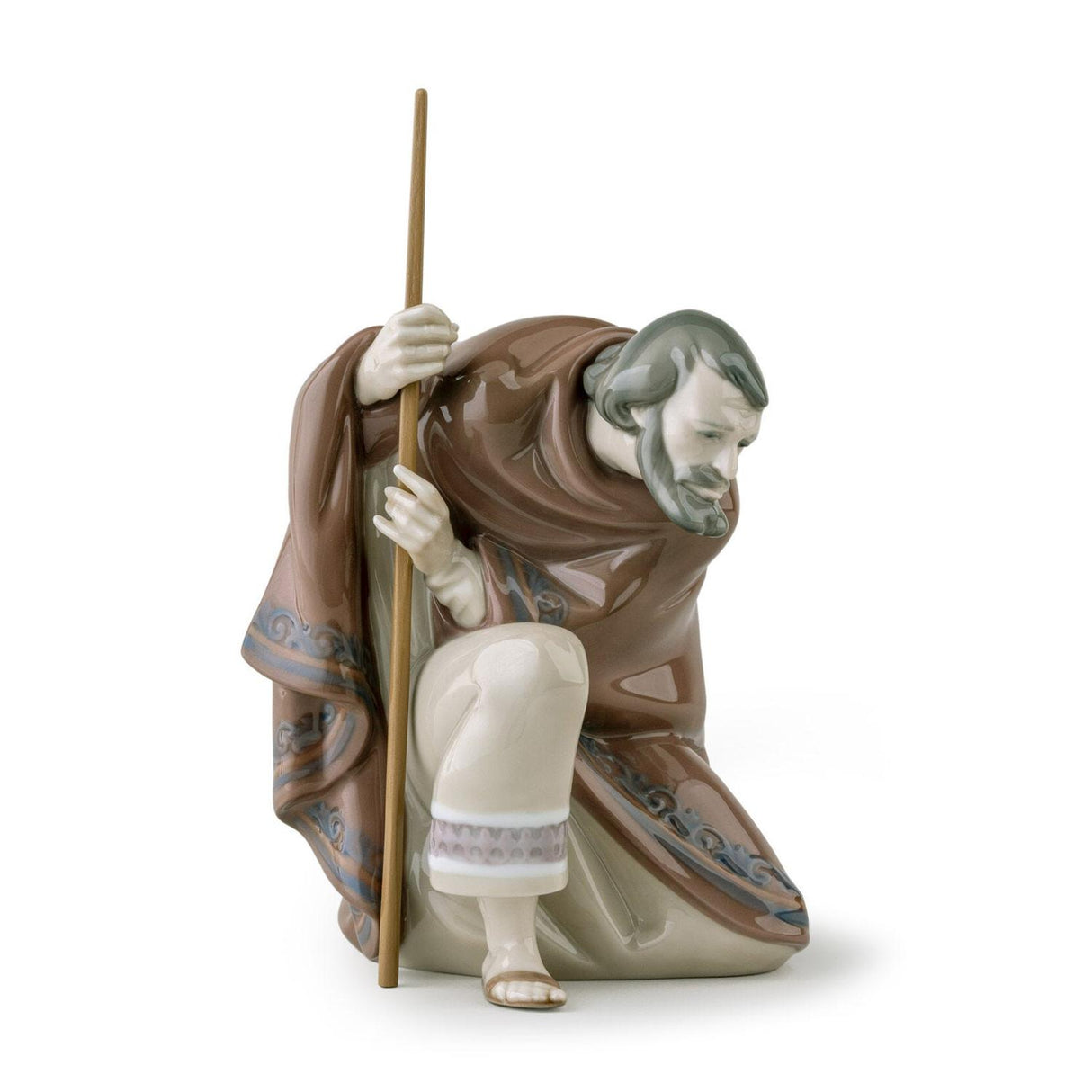 Statuina San Giuseppe Lladrò in porcellana lucida colori pastello 22x14 cm