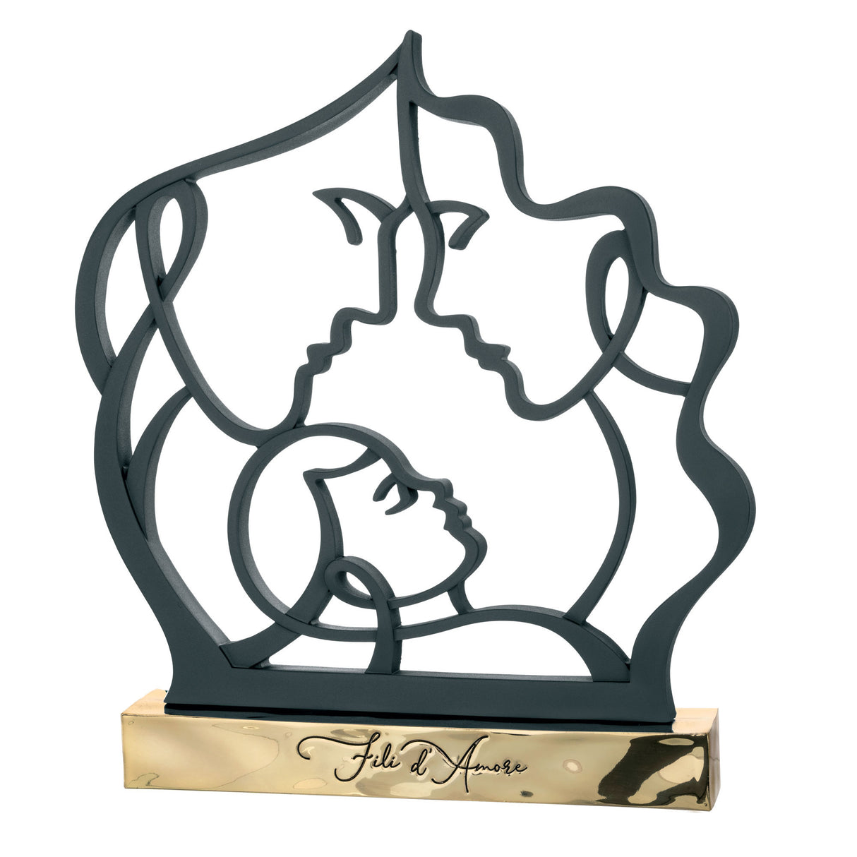 Scultura Natività Bongelli Preziosi in marmorino nero 17x15 cm