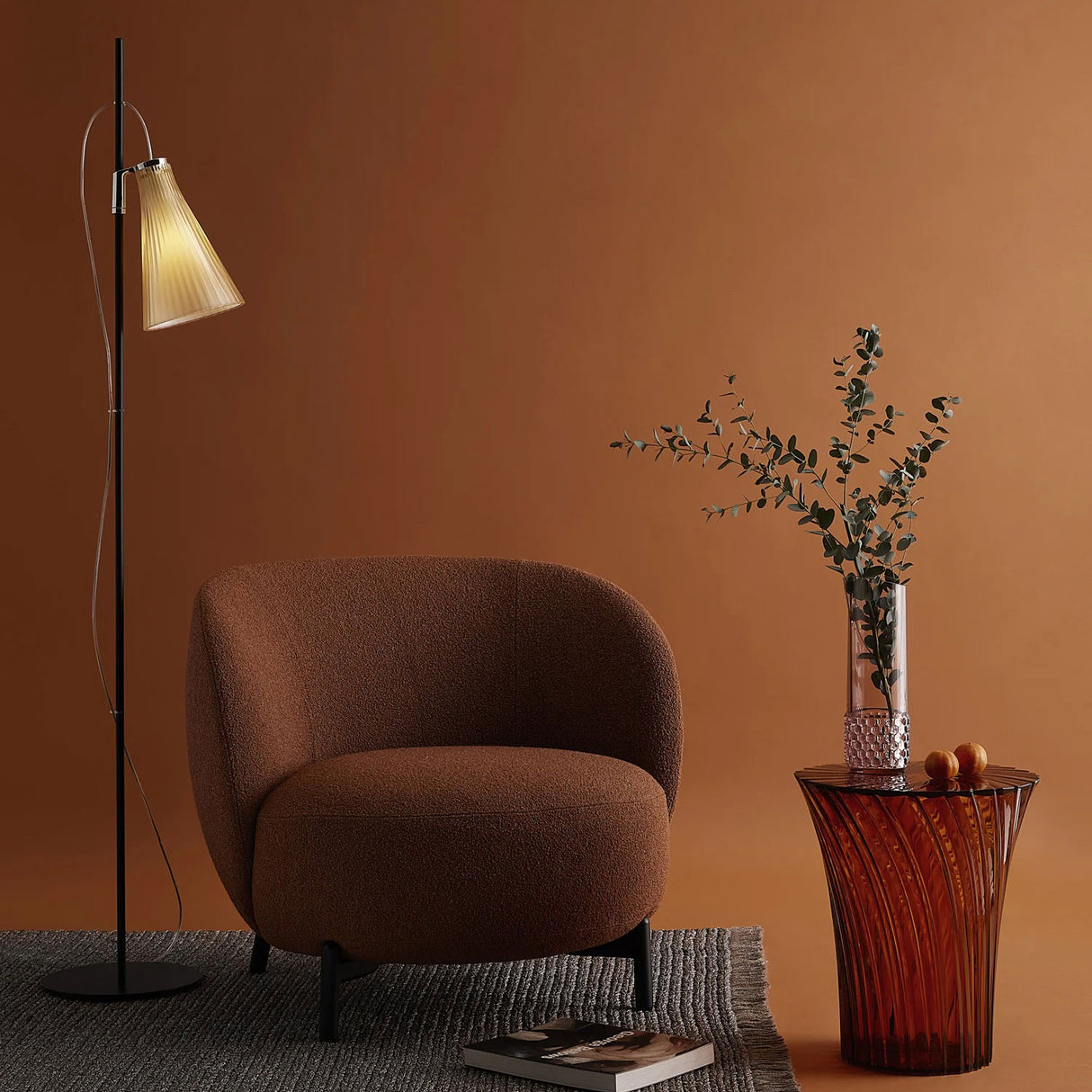 KARTELL K-LUX Floor Lamp Gray Straw Yellow 165cm Steel PMMA