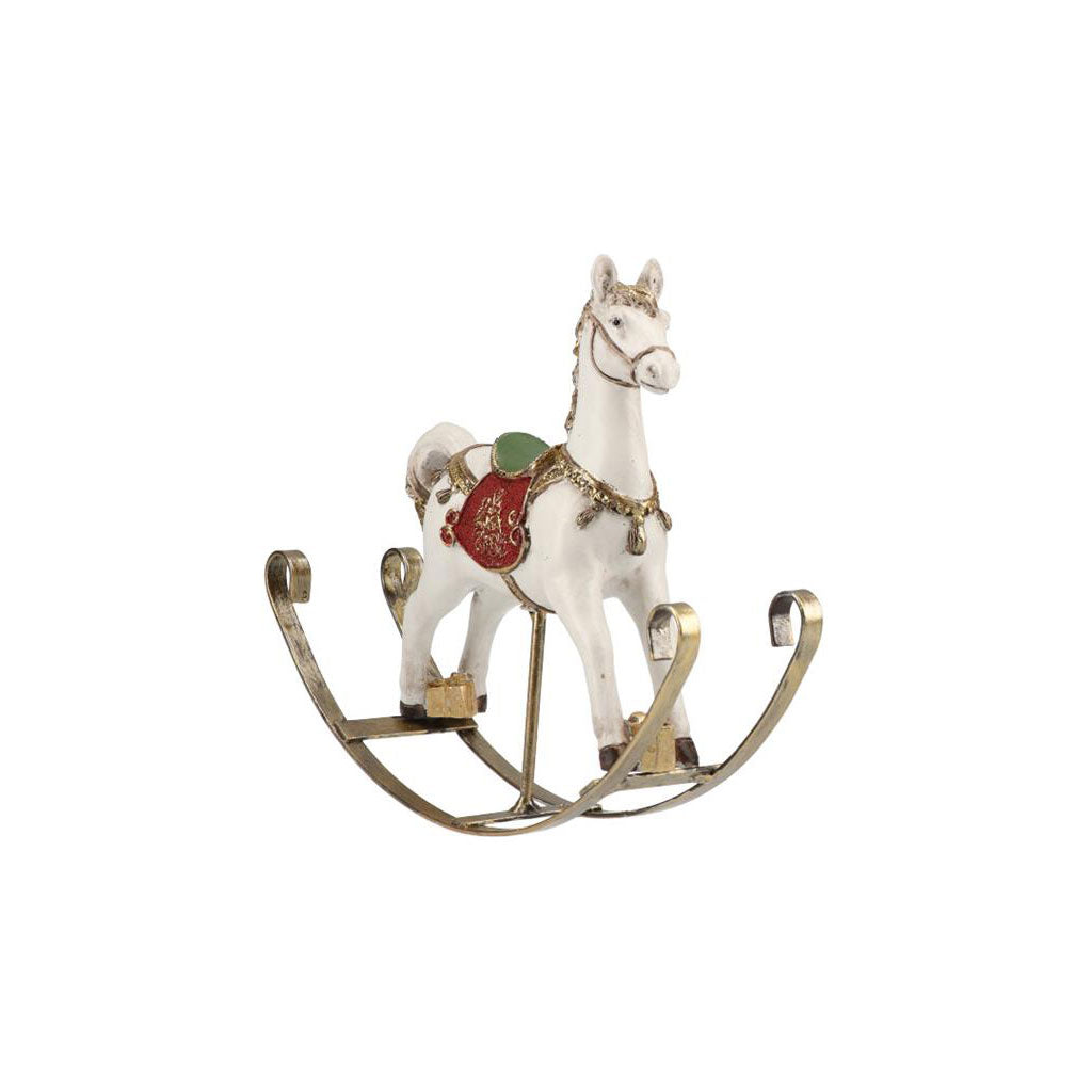 Cavallo a dondolo Timstor in poliresina stile vintage 21x18 cm