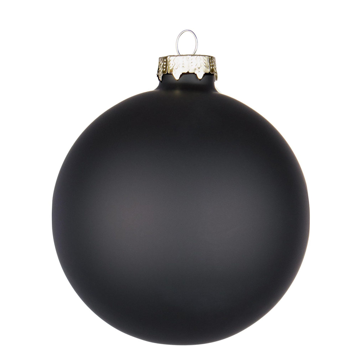 Pallina di Natale Bizzotto in vetro nero opaco decorata 10 cm