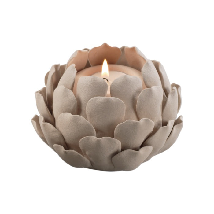 Portacandela Fiore di Loto Mascagni in ceramica 13,5x9,5 cm