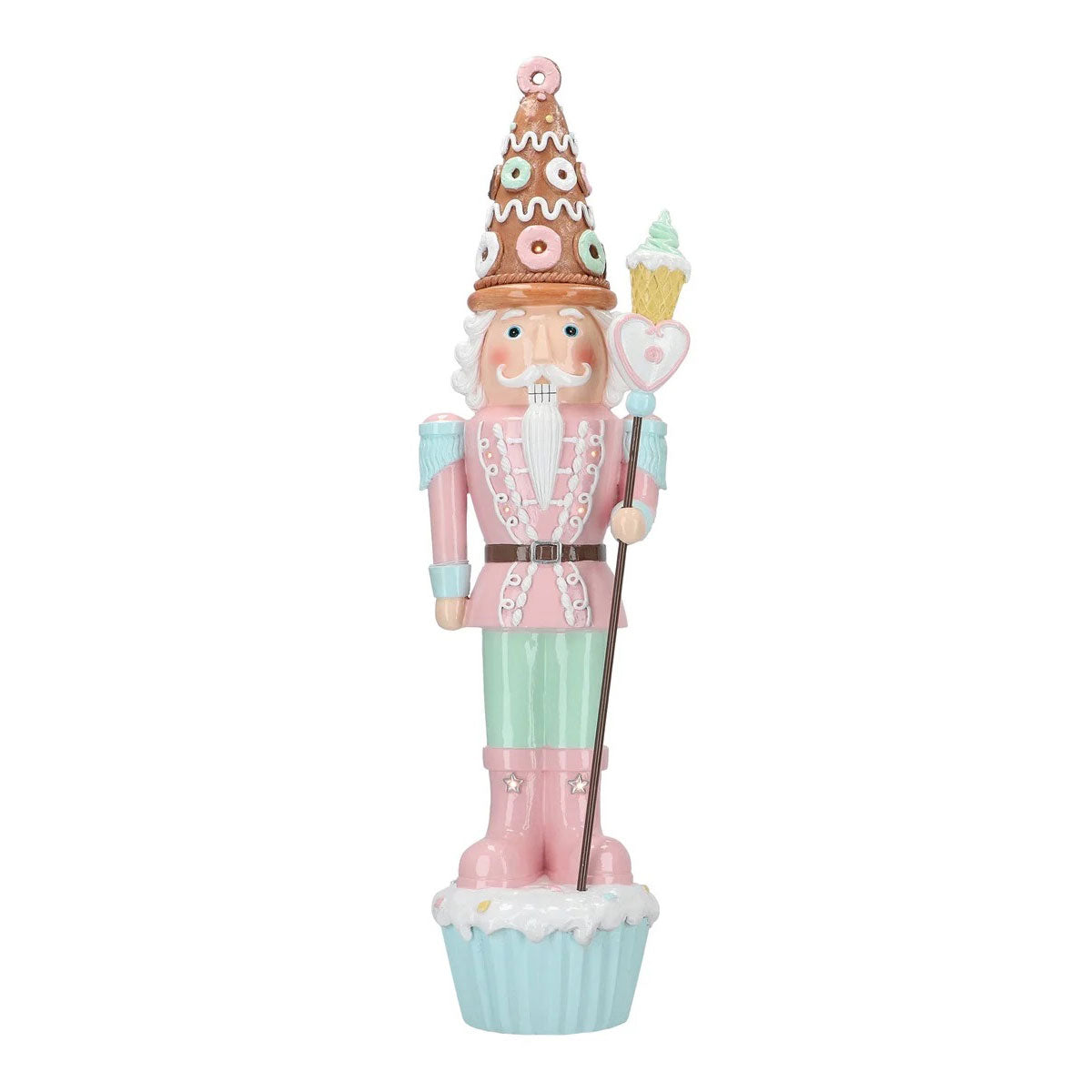 Schiaccianoci Pasticciere Timstor in poliresina rosa e azzurro 70,5 cm