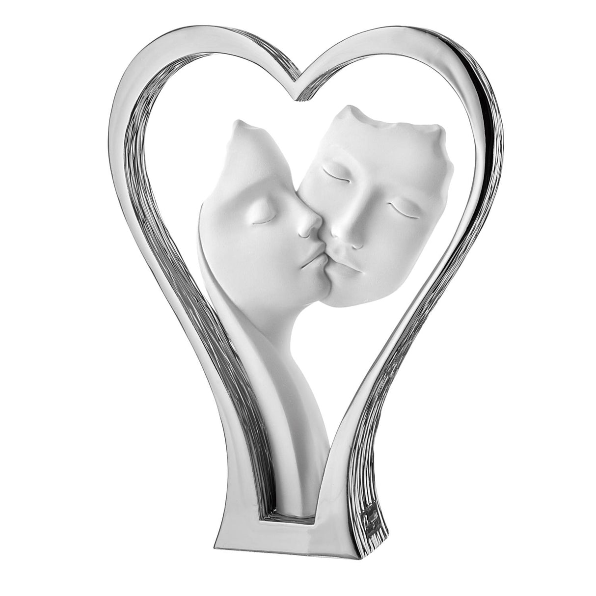 Scultura coppia cuore Bongelli Preziosi in argento lucido 24 cm