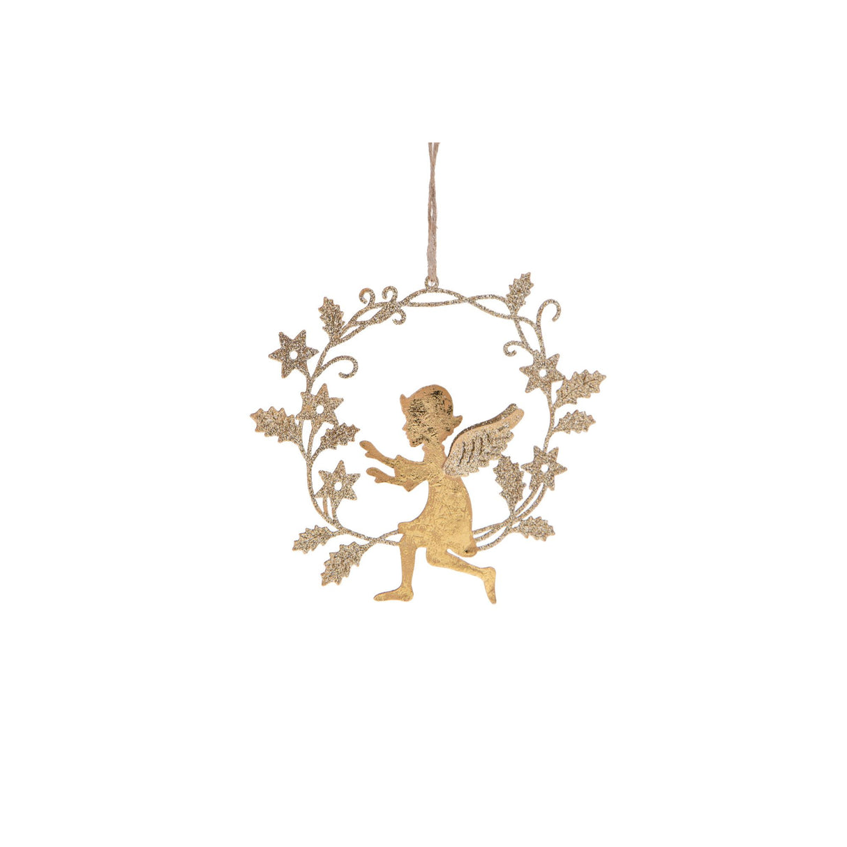 Pendaglio Angelo con Coroncina Bianchi Dino in metallo dorato 16 cm