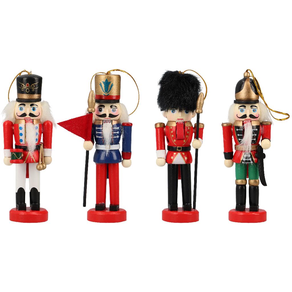 TIMSTOR Nutcracker Set 4 Pieces Wood 13 cm Christmas Decoration
