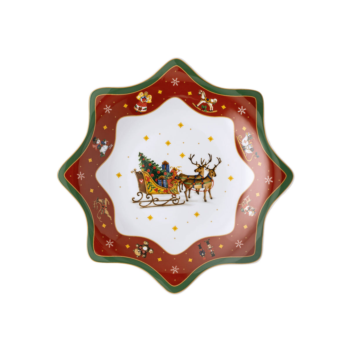 Piatto a stella Hutschenreuther in porcellana con decoro natalizio 25 cm