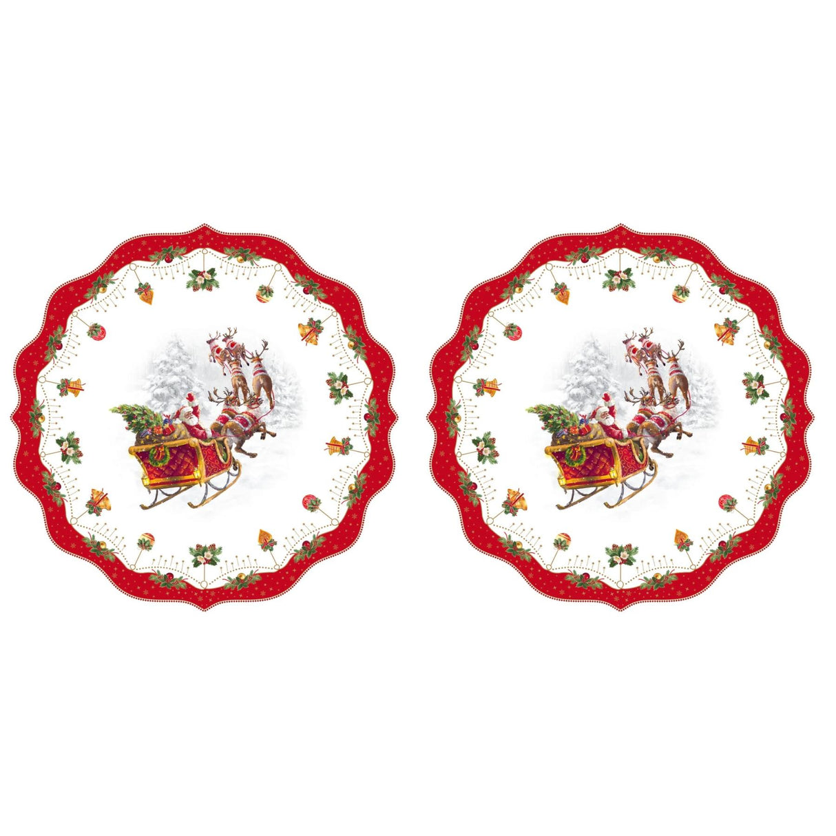 Set 2 tovagliette Nostalgic Christmas Easy Life tonde con Babbo Natale 34,5 cm