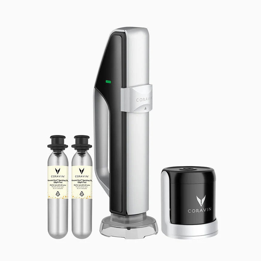 Sistema di conservazione spumante Coravin Sparkling in metallo argento