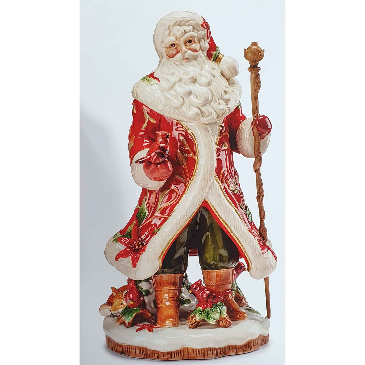 Statuina Babbo Natale Fitz and Floyd in porcellana dipinta a mano 48 cm
