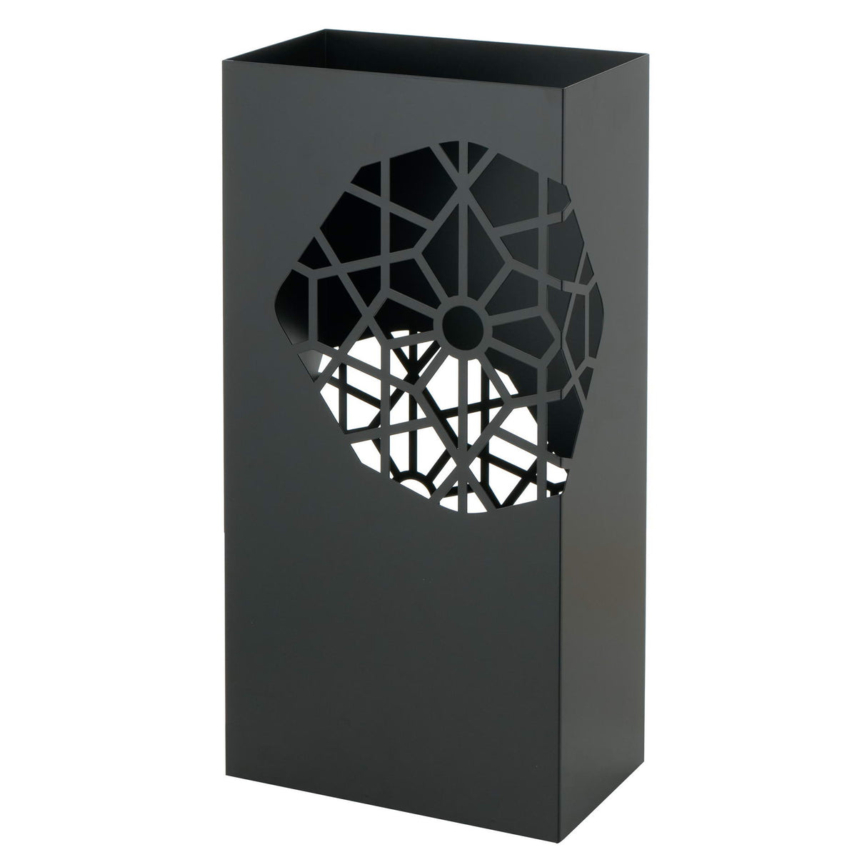 Portaombrelli Montemaggi in metallo nero con motivo floreale 50x25x15 cm