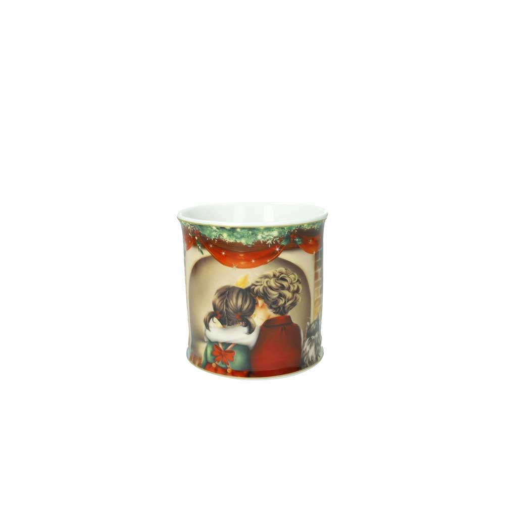 Tazza Mug Cuccioli Bimbi Brandani in porcellana decoro caminetto 350 ml