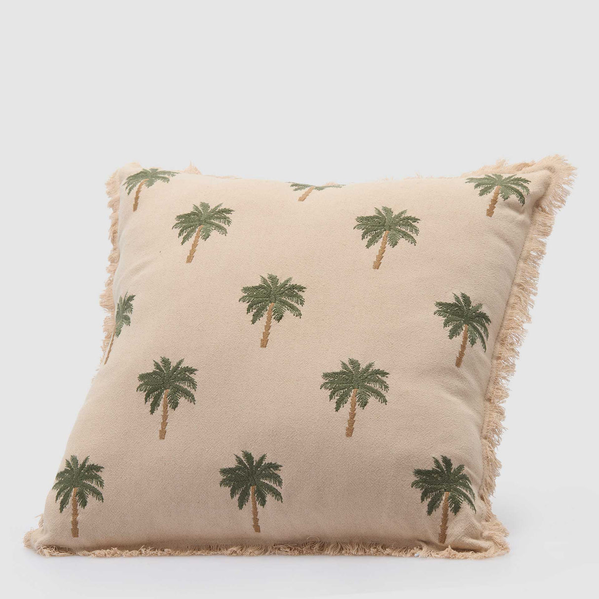 Cuscino con palme EDG in tessuto sfoderabile con frange 43x43 cm