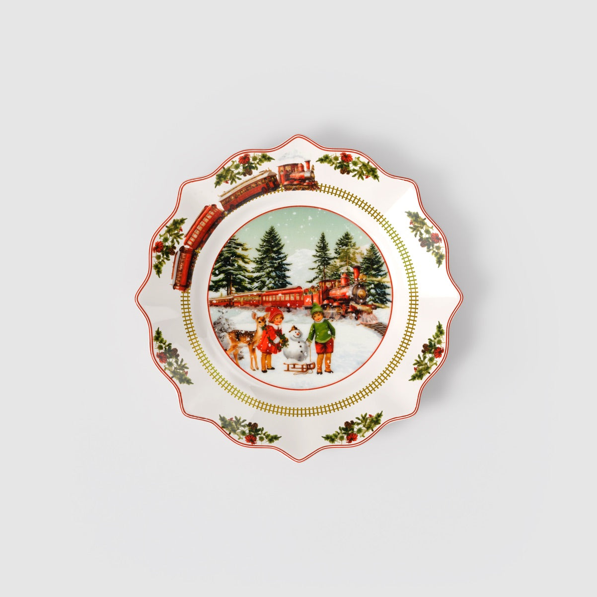 Piatto colazione Annual Christmas Villeroy & Boch porcellana decoro oro 24cm