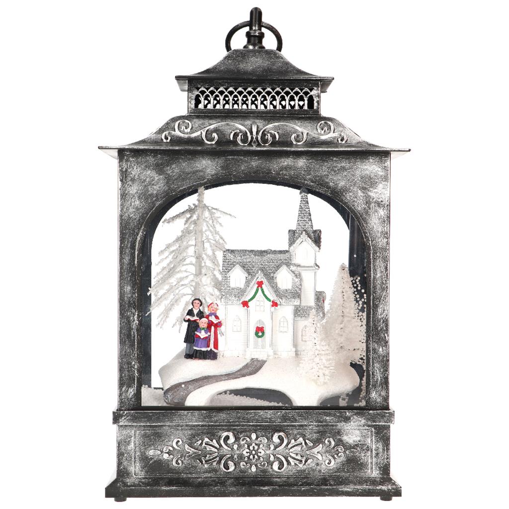 Lanterna natalizia Timstor in plastica e vetro con LED 38 cm