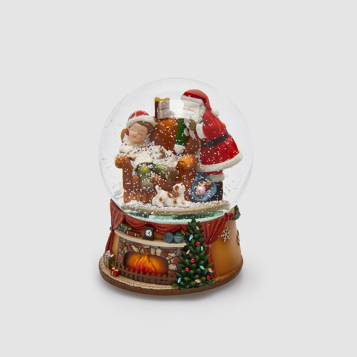 Globo di neve Babbo Natale EDG con luci e movimento 20x15 cm